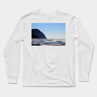 Tillamook Rock Lighthouse seen from Seaside beach Long Sleeve T-Shirt